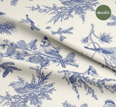 Digitally Printed Fabric with Birds Pattern on Hand-Drawn Pine Tree Branch